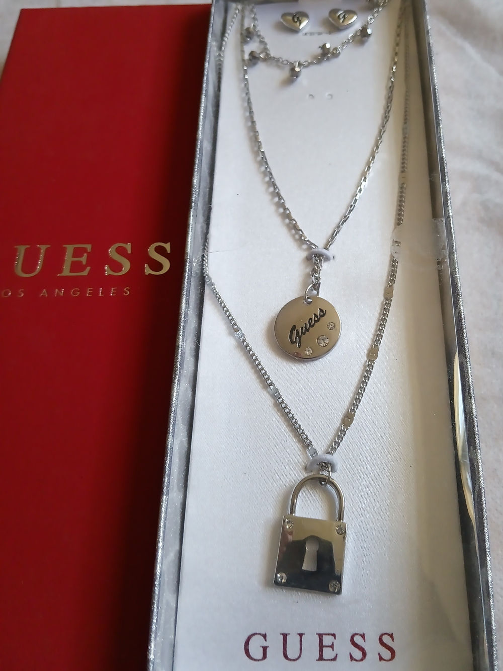 GUESS DOUBLE NECKLACE & STUDS BOXED SET